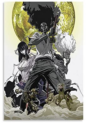 Anime Afro Samurai Manga Poster für Schlafzimmer, Ästhetik, Bilddruck, Leinwand, Gemälde, 20 x 30 cm, ohne Rahmen
