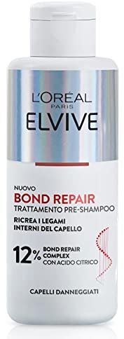 L'Oréal Paris Elvive Bond Repair Pre-Shampoo, Rafforzante, Per Capelli Danneggiati, Ricrea I Legami Interni Del Capello, Con Acido Citrico, 200 Ml