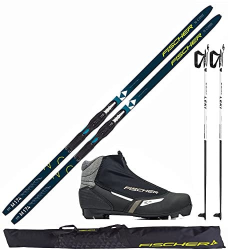 Fischer Langlaufski-Set Comfort Cruiser + Bindung + Schuhe Womens + Stöcke + Skisack (S ( 164cm Länge - bis 60kg Körpergewicht))