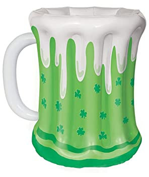 MEGCI Inflatable Beer Ice Bucket Green Cold Drink Ice Bucket For Bar Drink Cup For Beach Bbq Party Pool Party Festival Decor