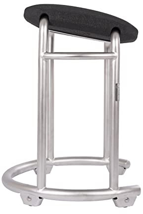 Saljol Duschhocker mit geneigtem Keilsitz, stabil, wasserdicht, Duschstuhl mit wärmereflektierender Sitzfläche, Sitz mit Hygieneaussparung, drehbar, keilförmiger Sitz; Silber