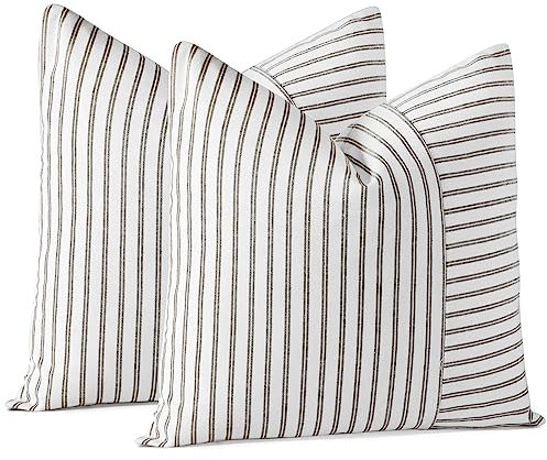 JOTOM Gestreift Kissenbezug 2er Pack Spleißen Kissenhülle SofakissenDekokissen Sitzkissen Deko für Raum Garten und Terrasse 50x50cm