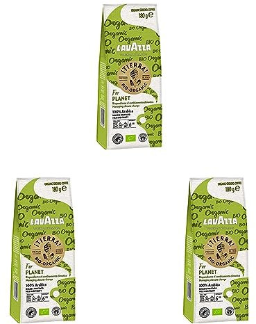Lavazza ¡Tierra! For Planet - Gemahlener Kaffee - 180g - 100% hochwertige Arabica Kaffeebohnen (Packung mit 3)