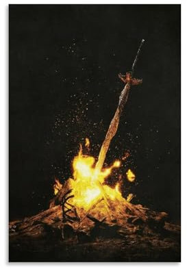 DEEBOW Bonfire (Dark Souls) Poster, dekoratives Gemälde, Leinwand, Wandposter und Kunstdruck, modernes Familienschlafzimmer-Dekor-Poster, 20 x 30 cm