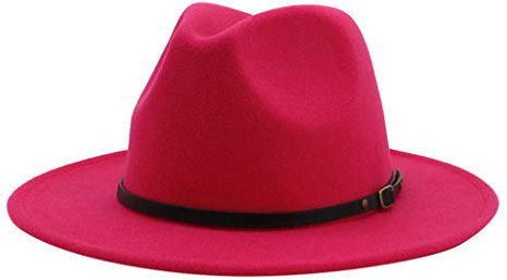 DUHGBNE Herren & Frauen breite Mütze mit Gürtelschnalle Verstellbare Outback-Hüte Panthers Cap (Hot Pink, One Size)