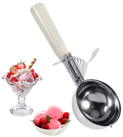 DeJivsin Cuillere a Glace 6,7 cm, Acier Inoxydable, Cuillere Glace Boule, Cuillere a Glace Professionnelle, Boule Glace Cuillère à glace, Portionneuse à Glace, Cuillère pour Glace et Sorbets