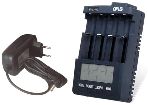 Iegefirm BT-C3100 Adaptateur intelligent 4 emplacements universel pour batteries Li-ion rechargeables Prise européenne