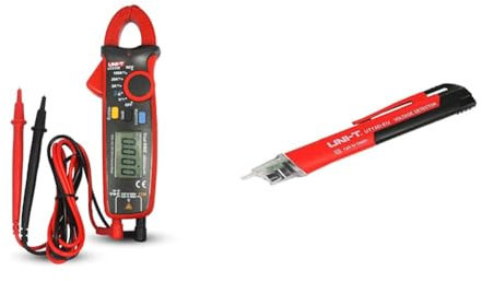 UNI-T UT210E Mini Digital Clamp Meter - DC Clamp Multímetro digital & UT12D-EU Serie UT12 AC Detector de Voltaje, Rango Dual, 24V-1000V AC, 50/60 Hz