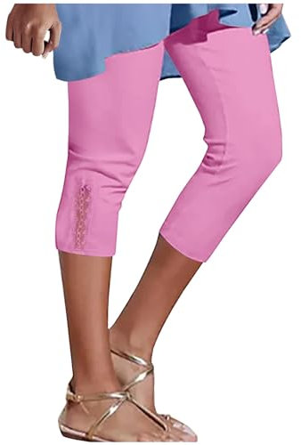 7/8 Hose Damen Sommer Knielang, Capri-Leggings, 2024, Sommer, Kurze Hose, lässig, solide, Bequeme Capris Gym Leggings Yoga Pants Damen Shaping Leggings Basics Damen Stretch Leggings Damen Leggings