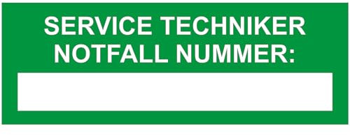 INDIGOS UG - Cartello in alluminio composito - Sicurezza - Avviso - Numero di emergenza tecnico - 297 x 105 - hotel, azienda, protezione, KITA, medico, pratica, appartamento