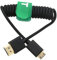 HangTon 8K 4K 60p Mini HDMI to HDMI 2.1 Braided Coiled Cable for Nikon Z5 Z6II Z7 D750 Sony CX7 SR7E Canon EOS R RP 5DIV ATOMOS Ninja V Portkeys Feelworld Video Assist Monitor Type A C