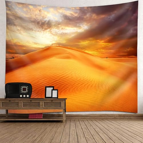 Epinki Wandbehang Natur, Wandteppich Landschaft Natur Wüste Wandteppiche Polyester Wandtücher für Wohnzimmer Schlafzimmer Wanddeko, Braun, 240x220cm
