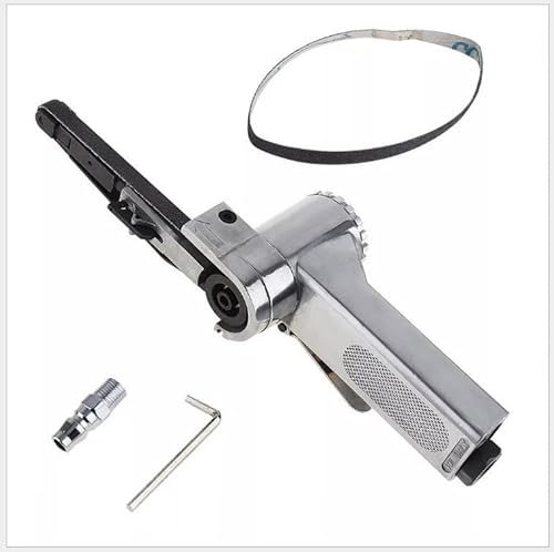 Ponceuse à Bande, Mini Ponceuse Pneumatique Lime à Bande Sans Fil Ponceuse Stationnaire, Polissage pour le Ponçage des Tubes en Bois et Métal Brillant - Livrée avec 25 Bandes Abrasives (10 x 330mm)