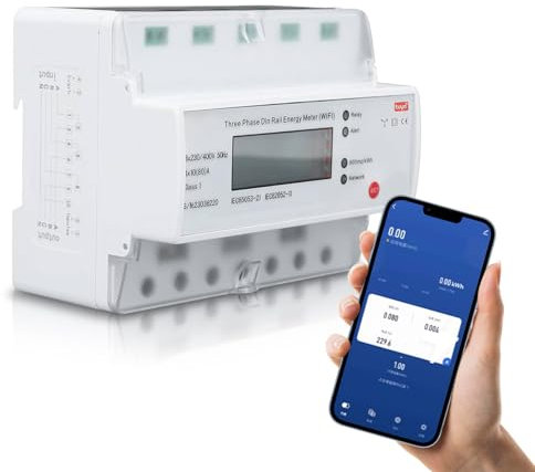 3 phasen 100A 380V AC Drehstromzähler Smart Meter LCD Digitaler Stromzähler WiFi mit Messen Sie Momentangrößen wie Gesamtstromverbrauch, Spannung, Strom, Leistung, verfügbaren Strom usw.