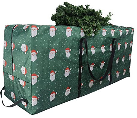 Large Christmas Tree Storage Bag 4ft, 210D Oxford Cloth Waterproof Christmas Tree Bag with Carry Handles and Zipper, Foldable Holiday Storage Bag for Christmas Tree and Decorations, 122x51x38 cm
