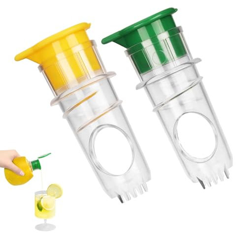 2 Stück Zitronenpresse, Mini Zitronenpresse Handpresse Obstpresse Manuell Zitruspresse Manuell Limettenpresse Lemon Squeezer Handpresse Zitronenausgießer für Zitrone, Mandarine, Orange Entsaften