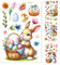 Autocollants de fenêtre de Pâques,Stickers muraux de Pâques, 4X Autocollants de fenêtre en forme de lapin mignon, Décorations décoratives de fenêtre de pâques, stickers muraux de pâques pour chambre d