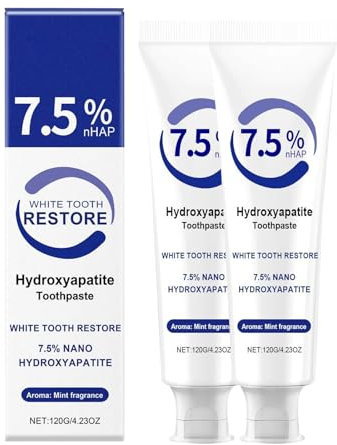 Hydroxylapatit Zahnpasta Ohne Fluorid 7.5% - Zähne Aufhellen Zahnschmelz Stärken, Zahnpflege Polierpaste Zähne, Effektive Zahnrestauration & Fluoridfrei Für Frischen Atem, 120g