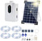 Solar Sauerstoffpumpe, 7W Solar Teichbelüfter mit 6000mAh Akku, Solarladen sind verfügbar und USB-Laden, Oxygenator Aquarium Luftpumpe Angelbelüfter mit Rohr Luftblasensteinen, für Gartenteiche