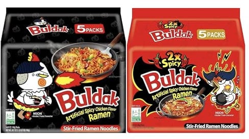 Korean Buldak Hot Chicken Ramen 140g (Pack of 5) 2x Spicy Chicken Flavour Ramen 140g(Pack of 5) Mixed Bundle