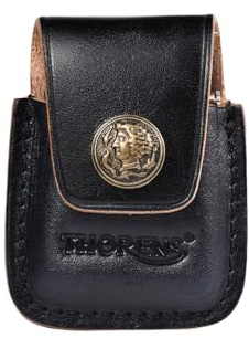 Thorens Lighter Accessory - Handcrafted Premium Leather Lighter Case - Charcoal Black