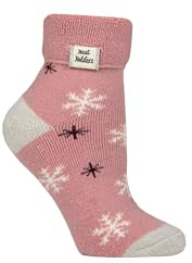 HEAT HOLDERS SOCKSHOP Ladies Socks - Turn Over Cuff Sleep Lite, Warm Chunky Thermal Bed Socks, Patterned, 1 Pair Pack Size 4-8