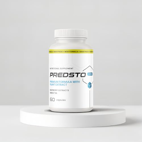 PREDSTO NORM – Complément Alimentaire Premium | Extrait de Framboise & Thé Vert | 60 Gélules | Caféine, Guarana & Café Vert | Formule Minceur Énergisante