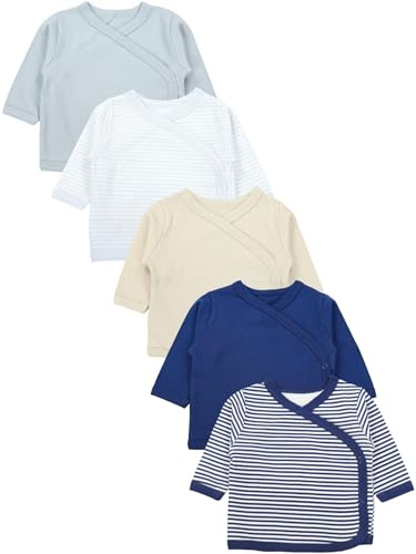 TupTam Baby Jungen Langarm Wickelshirt Baumwolle 5er Set