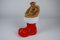 Frankenland Design Nikolausstiefel Knobelbecher zum Befüllen, rot mit Jutemanschette, 20 cm hoch