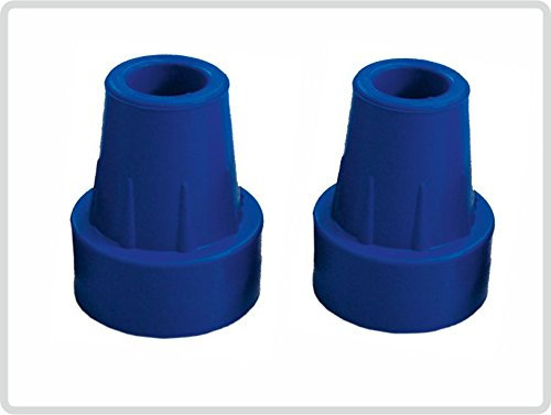 2er Set Krückenkapsel, Saugkapsel mit Stahleinlage für Gehstöcke Gehhilfen, blau - Rohrdurchmesser 16 mm