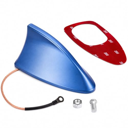 I45D Universal Auto Shark Hai Antenne Dachantenne Haifisch Hochglanz in Blau, eine Hochwertige Antenne für den Radioempfang vom AM & FM Empfang, Kabellänge ca. 15cm, Gewicht 55g, Farbe Blau