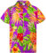 King Kameha Men's Pineapple-Designs Summer-Party-Shirts Short-Sleeve, Pineapple, Purple, S