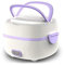 Multifunctional Electric Lunch Box, Mini Rice Cooker, Electric Heating Lunch Box, Portable Food Heater Steamer with Stainless Steel Bowls, Egg Steaming Rack for Use in Office Outdoor School (Purple)