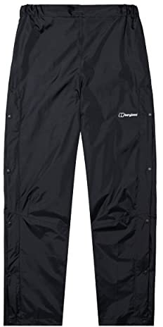 Berghaus Damen Deluge Überhose, Langlebige, Bequeme Regenhose Wasserdichte Hose, Schwarz 2.0, 34 EU Kurz 29 Zoll EU