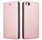 QLTYPRI Case for iPhone 6 Plus 6S Plus, Premium PU Leather Cover TPU Bumper with Card Holder Kickstand Hidden Magnetic Adsorption Flip Wallet Case Cover for iPhone 6 Plus 6S Plus - Rose Gold