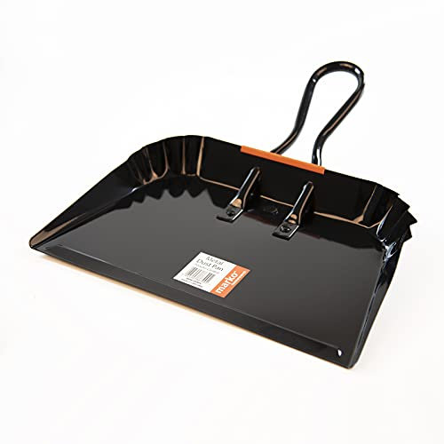 marko Dustpan XL Metal Wide Heavy Duty Extra Large Industrial Powder Coated Black
