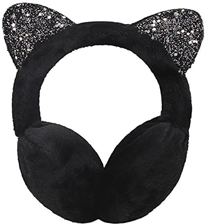 YJZQ Cache Oreille de Chat Fille Caches-Oreilles Mignon Chaton avec Oreilles Brillant Enfant Serre-Tête Peluche Cache-Oreille Déguisement de Fête Fille 3 ans