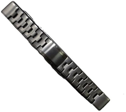 Meng Meng Quick Fit Titan-Legierung + Edelstahl-Armband gepasst for Garmin Fenix ​​6 6X Pro 5 5X Plus-Bügel-Band MARQ/Enduro-Gurt-Armband (Band Color : Black, Band Width : 26mm)