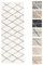 Wohnzimmer Shaggy Teppich 80 x 200 Weiss Grau Diamantmuster, Super Soft Moderner Hochflor Teppich