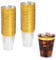 STACKABLES Pack of 50 Premium Clear Plastic Cups with Gold Rim, 9 oz – Elegant, Reusable Drinkware for Parties, Weddings, and Events – Durable and Stylish Cups for Cocktails, Wine, Juice, and More