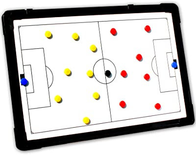 SPORTIKEL24 Taktiktafel Fußball 45 x 30 cm – magnetisches Trainerboard mit Tragetasche – doppelseitig beschreibbar – inkl. Magnete & Stift