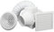 VENTS 4 inch Inline Bathroom Extractor Fan Kit Silent Timed Universal Loft Ventilation System for 100 mm Flexible Duct Shower Circular Ceiling Diffuser White Plastic Louvre, KIT-VU-TT-100-T-DPR
