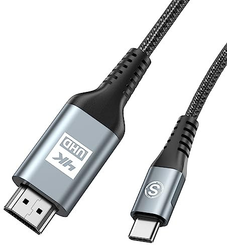 USB C to HDMI Cable 5ft, [4K, High-Speed], USB Type C to HDMI Cord [Thunderbolt 3/4 Compatible] for iPhone 17 16 15 Pro Max Plus Air, MacBook iPad Pro/Air,Samsung S25 S24 S23 S22 S21 Surface Switch