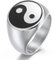 RobertDTesta Tai Chi Bagua Diagramm Titan Stahl Ring, Männer Tai Chi Bagua Diagramm Edelstahl Ring,Silber,12