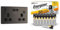 BG Electrical fbn22u3b Screwless Flat Plate Double Switched Fast Charging Power Socket & Energizer AA Batteries, Alkaline Power, 24 Pack, Double A Battery Pack - Amazon Exclusive