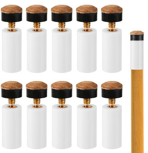 XIHIRCD 10 Stück Billard Queue Spitzen, 12 mm zum Billiard Cue Tips Aufstecken kein Kleber Oder Werkzeug Erforderlich Billard Queue Spitzen Ersatz für Snooker und Pool Queues