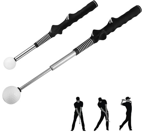 Retractable Golf Swing Training Aid,Correcting Gesturer Training Aid, Portable Swing Trainer Golf Grip Training Aid,Rhythm Balance And Strength Golf Swing Trainer Warm-Up Stick Indoor Practice