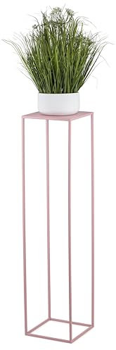 HowHomely Blumenständer Metall Rosa 100 cm Hoch - Solider und Robuster Blumenhocker Metall - Pflanzenständer für die Dekoration in Wohnzimmer Schlafzimmer oder Büro