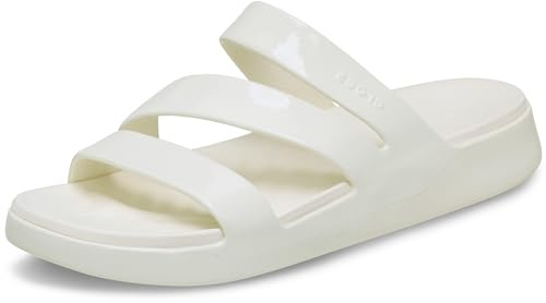Crocs Herren Getaway Patent Strappy Badeschlappen, Chalk, 41/42 EU