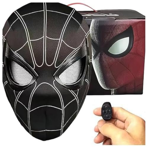 AULOOS Spider Hero Mask, remote-controlled mechanical blinking, realistic spider superhero mask